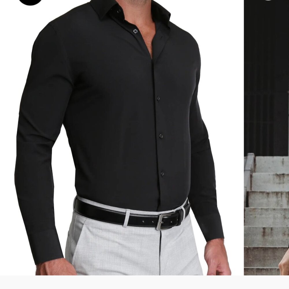 Classic Black Men's Dress Shirt